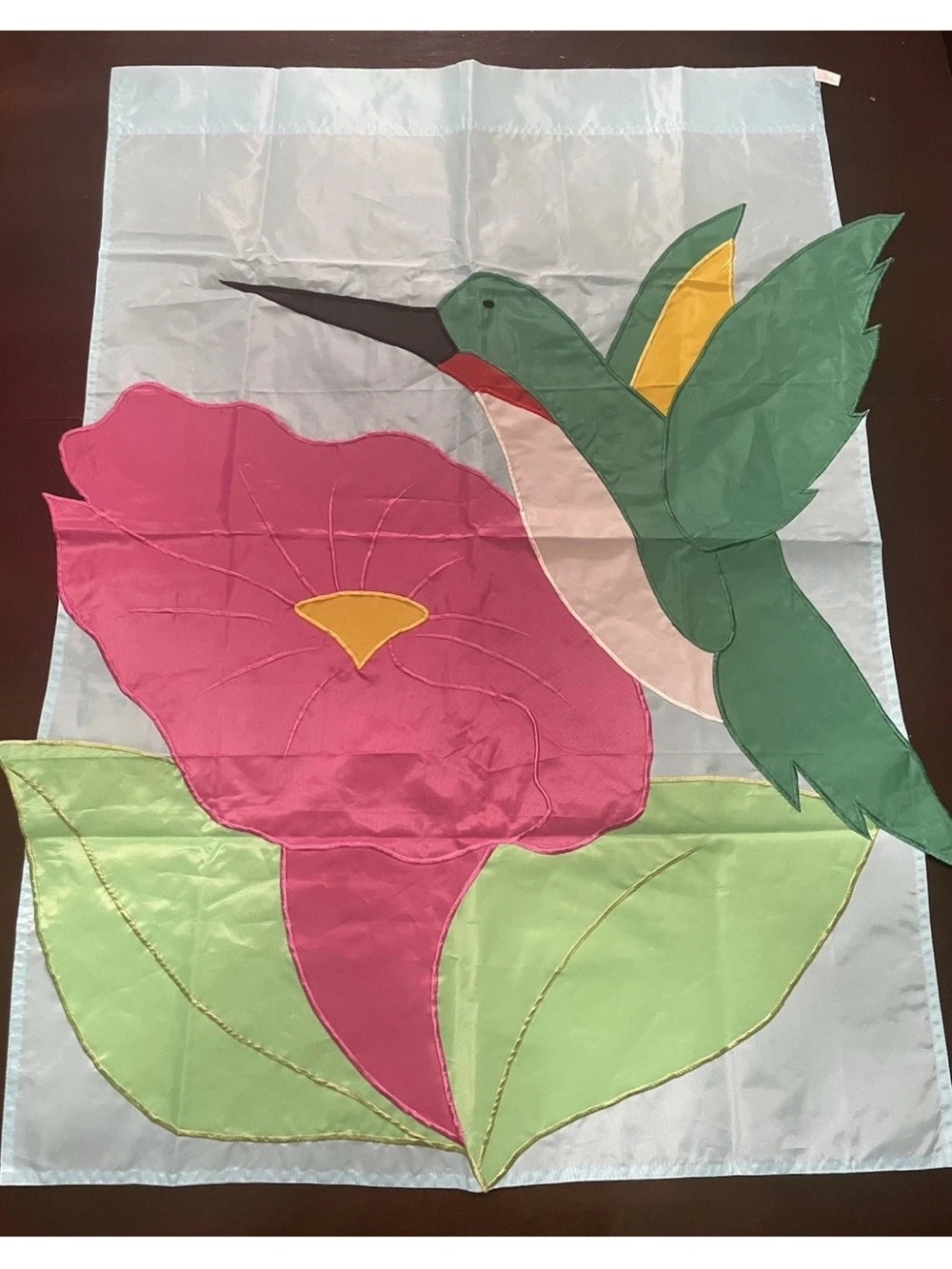 Toland Enterprises Hummingbird Hibiscus House Flag 39.5” Vintage Garden Banner